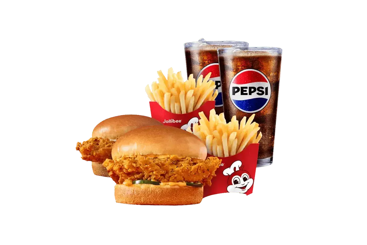 2 Chicken Sandwiches Meal Deal on a transparent background